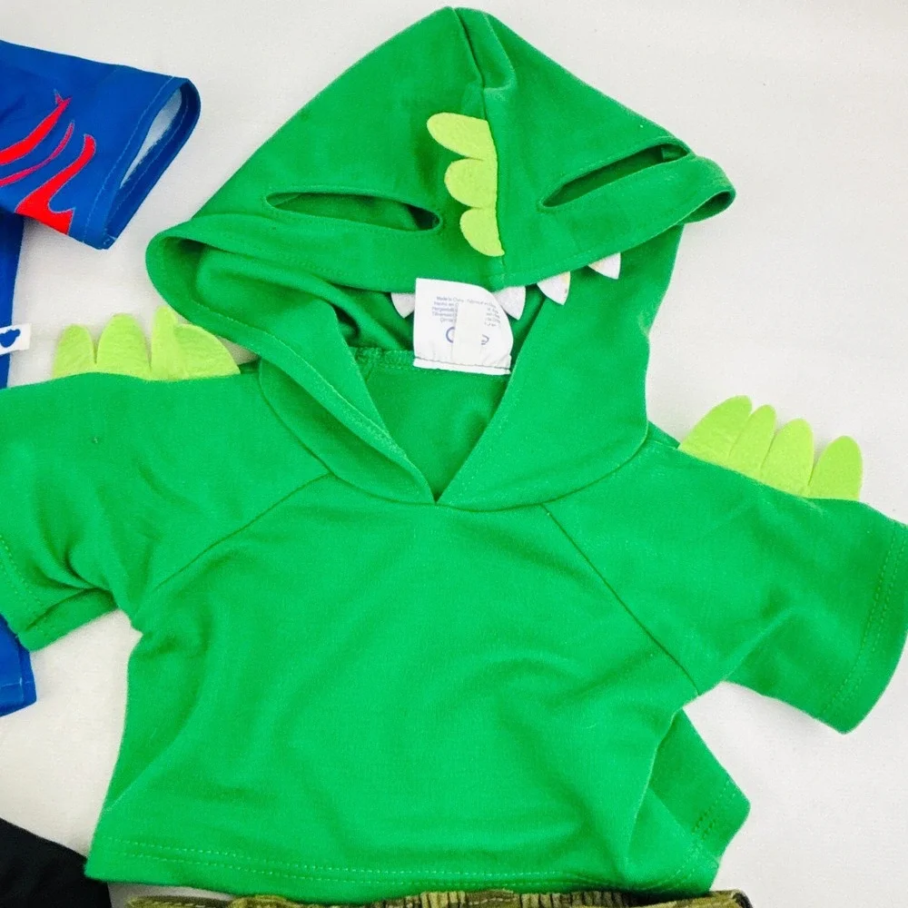 Build A Bear Clothing Lot Hooded Dino Tee Camo Shorts Sneakers Ninja Transformer